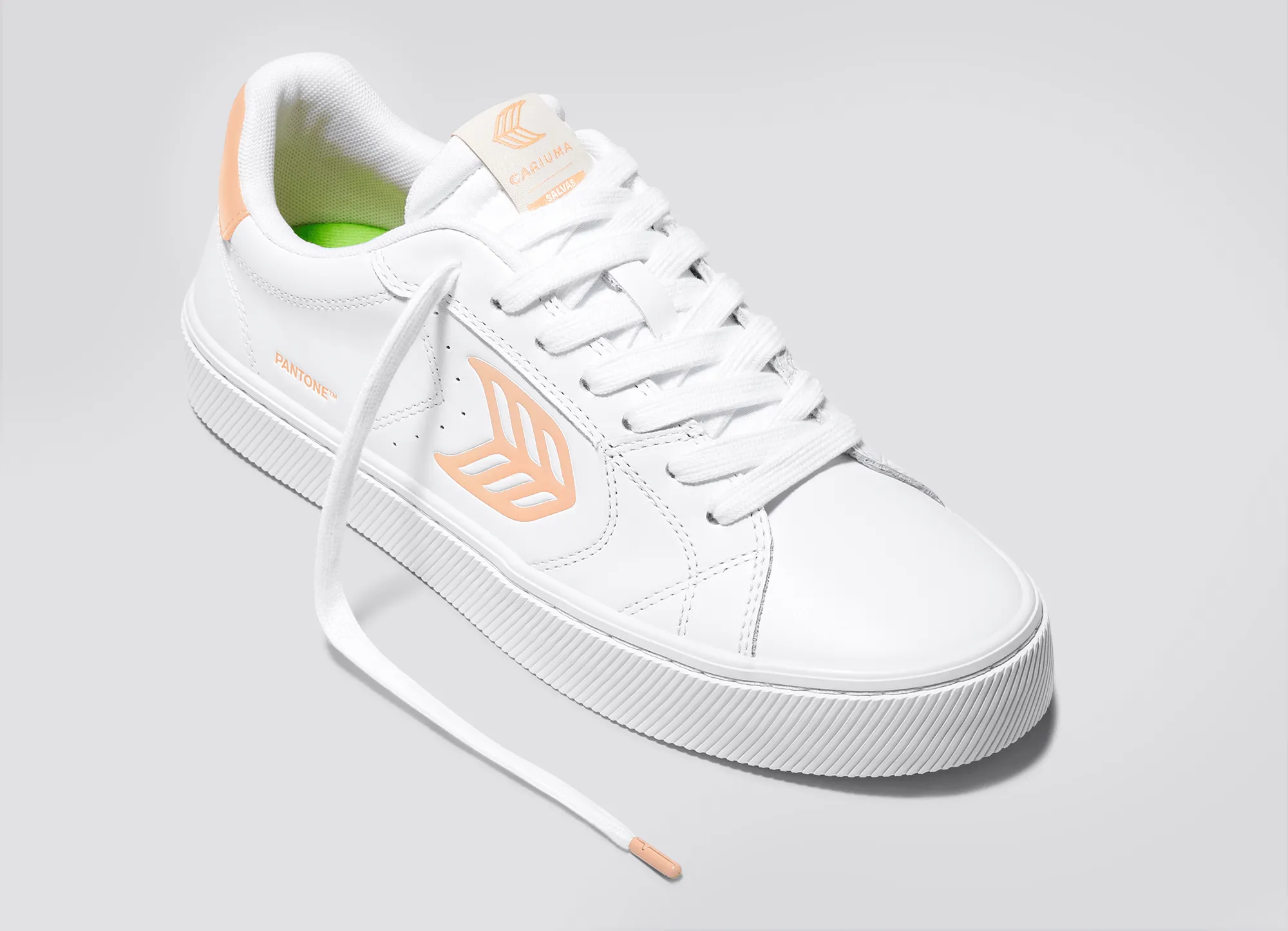 PANTONE SALVAS Leather White Peach Fuzz Logo sold by Cariuma product image thumbnail 4