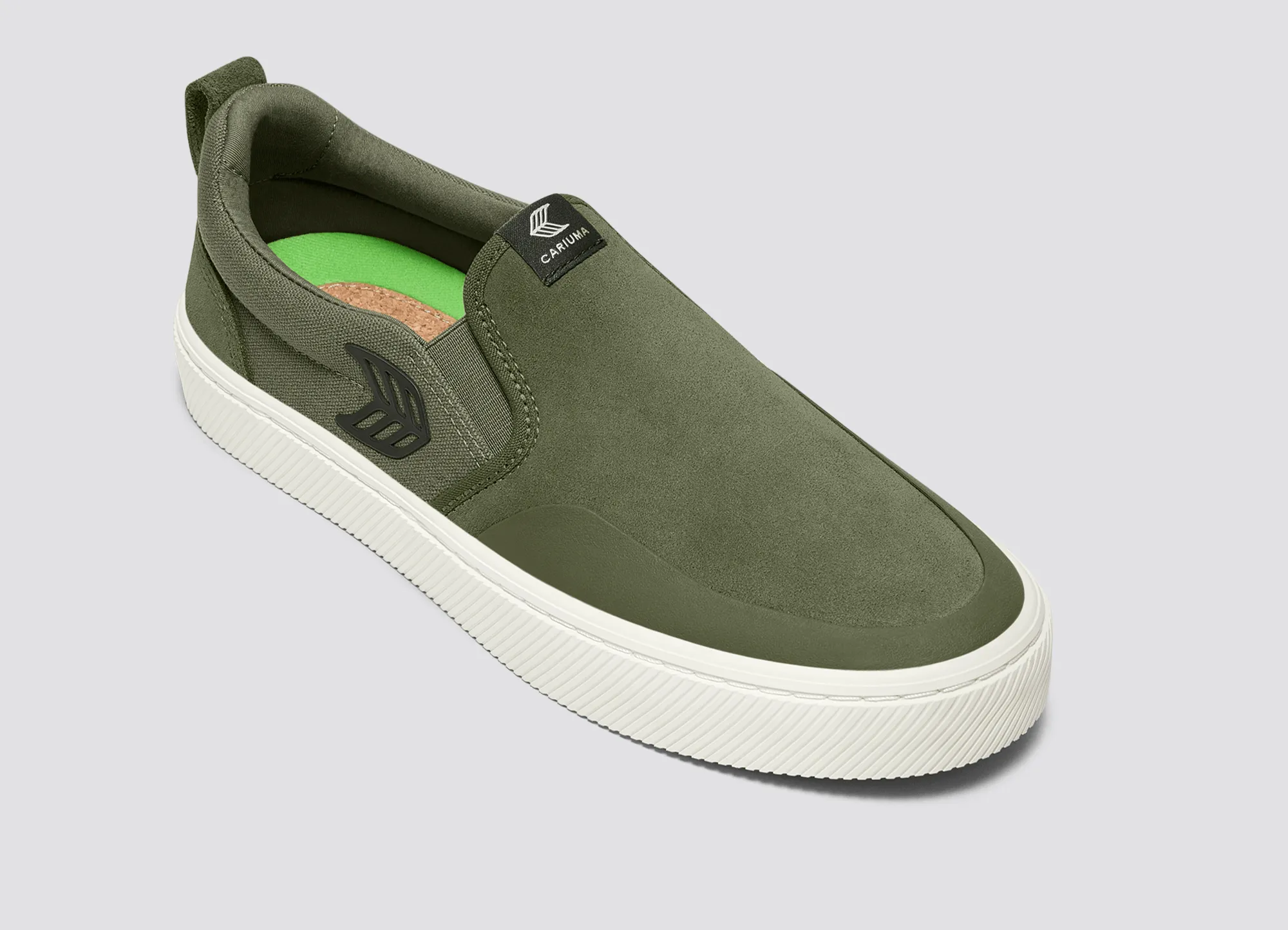 SLIP-ON PRO Bronze Green Suede Deep Lichen Green Canvas Dark Green Logo Sneaker Men sold by Cariuma product image thumbnail 4