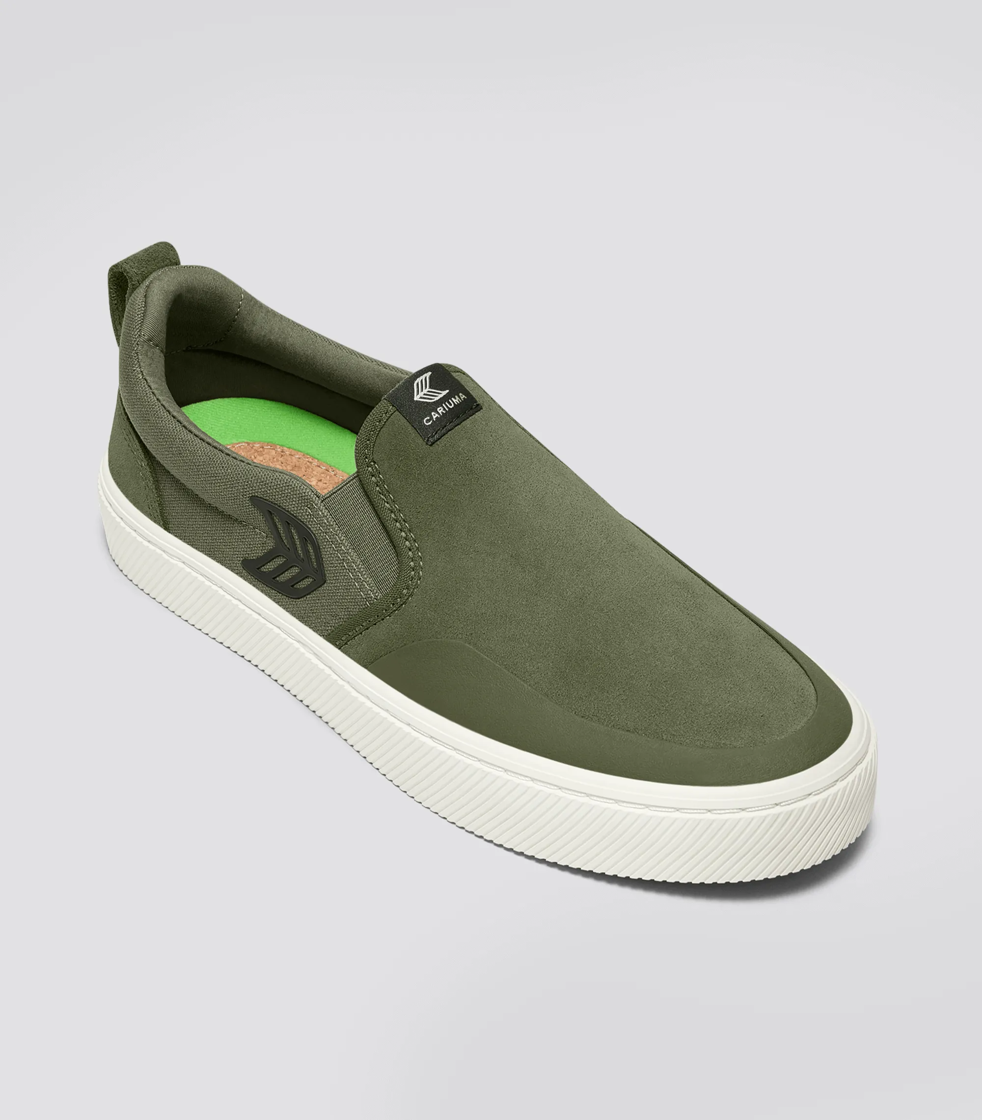 SLIP-ON PRO Bronze Green Suede Deep Lichen Green Canvas Dark Green Logo Sneaker Men sold by Cariuma product image thumbnail 2