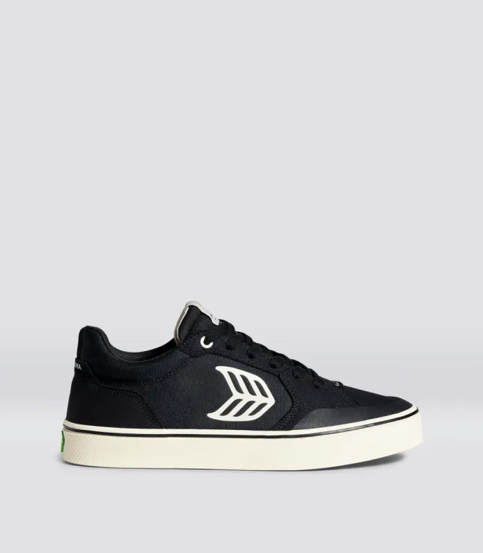 VALLELY PRO Black Suede and Cordura Ivory Logo Sneaker Women sold by Cariuma
