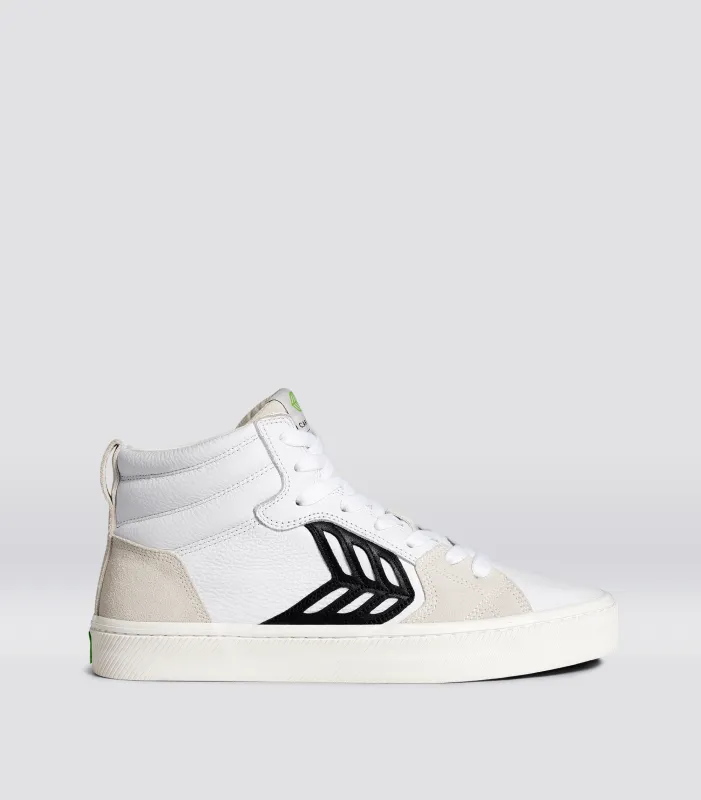 CATIBA PRO High Pebbled Leather White Suede Vintage White sold by Cariuma