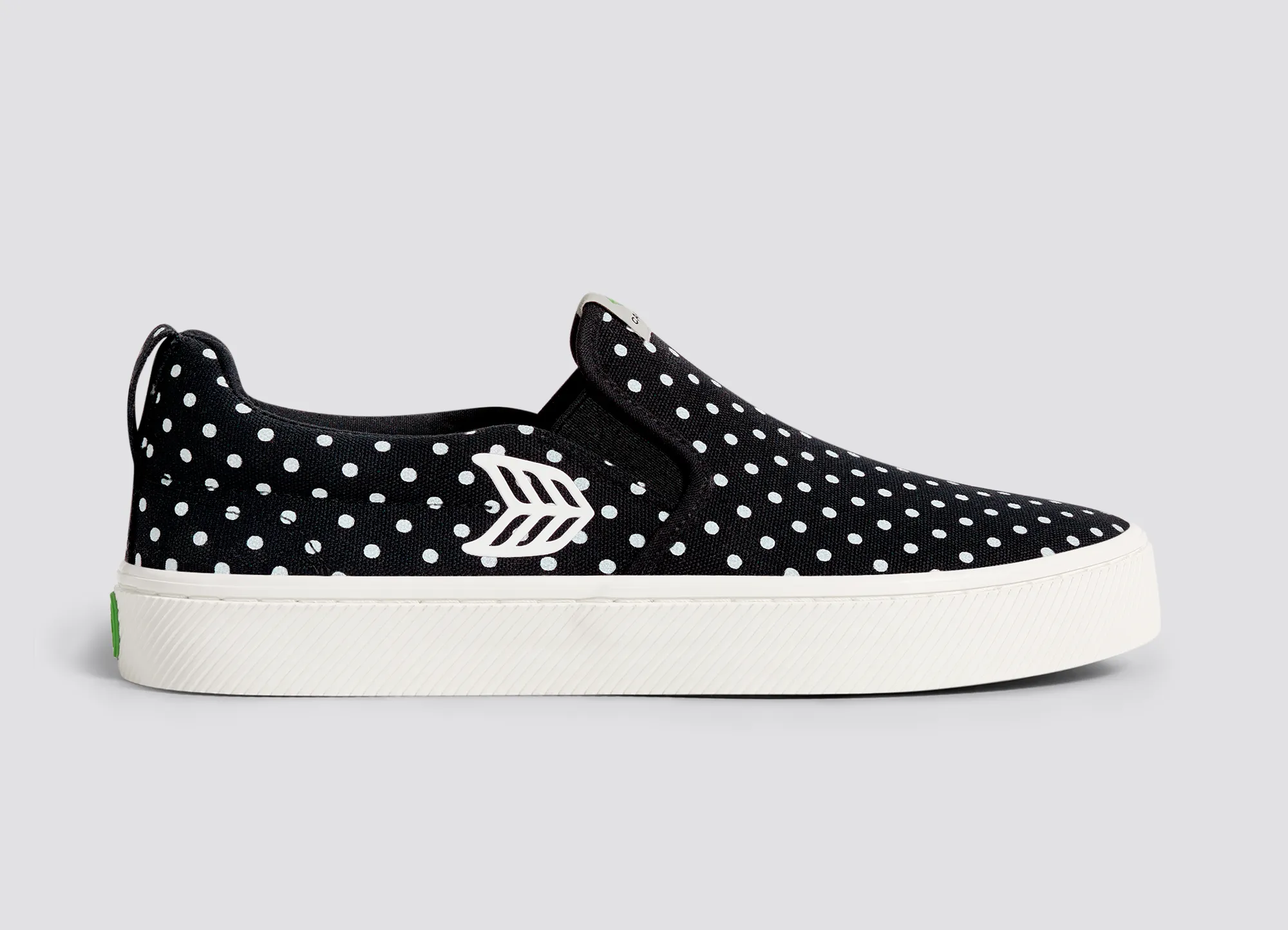 SLIP ON Black Canvas White Polka Dots Sneaker Men sold by Cariuma product image thumbnail 3