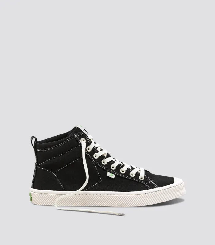 OCA High Washed Black Canvas Contrast Thread Sneaker Men sold by Cariuma
