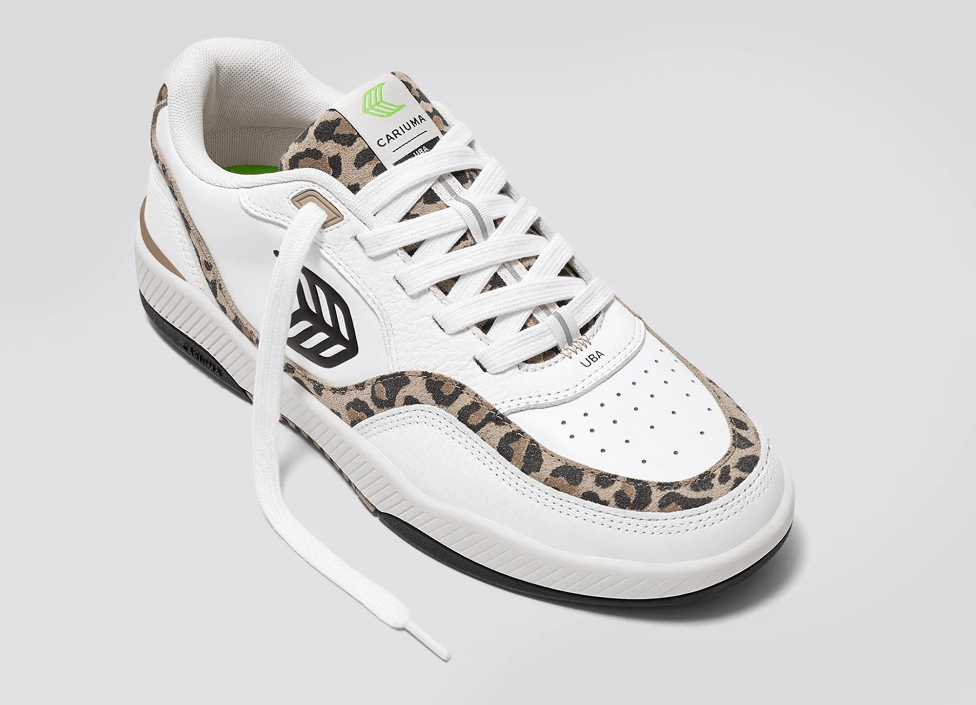 UBA White Leather Leopard Print Suede Black Logo Sneaker Men sold by Cariuma product image thumbnail 4