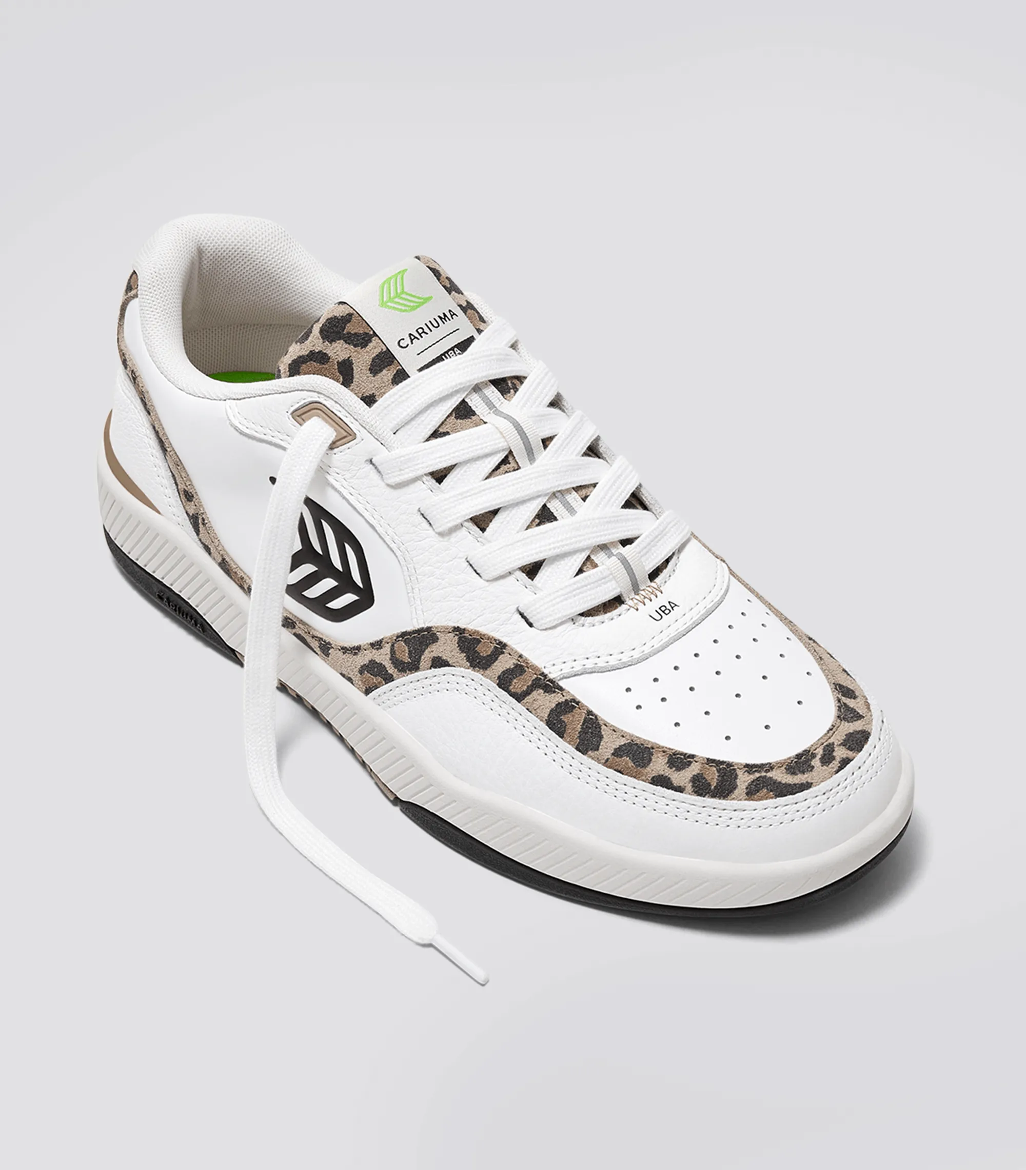 UBA White Leather Leopard Print Suede Black Logo Sneaker Men sold by Cariuma product image thumbnail 2