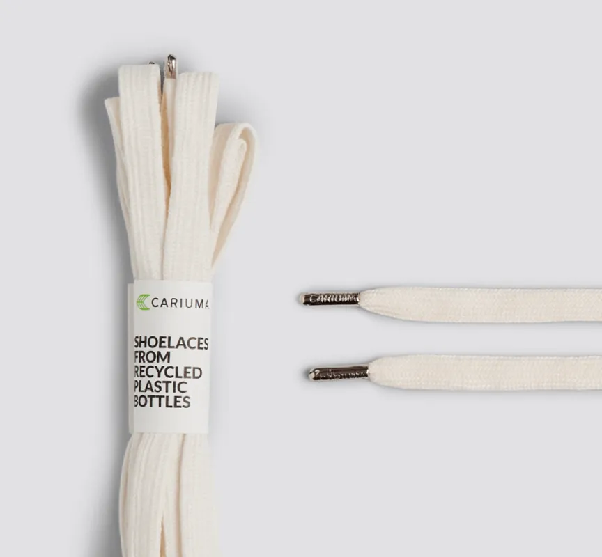 Shoe Lace Classic High Ivory with H Silver Tip sold by Cariuma