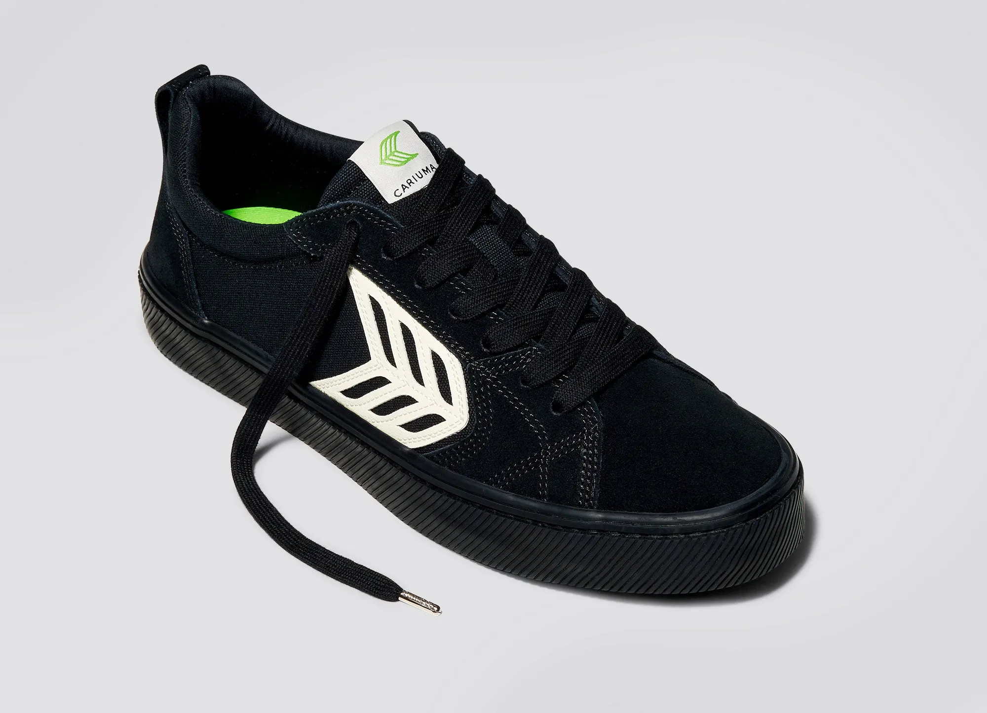 CATIBA PRO Low All Black Suede and Canvas Ivory Logo Sneaker Men sold by Cariuma product image thumbnail 4