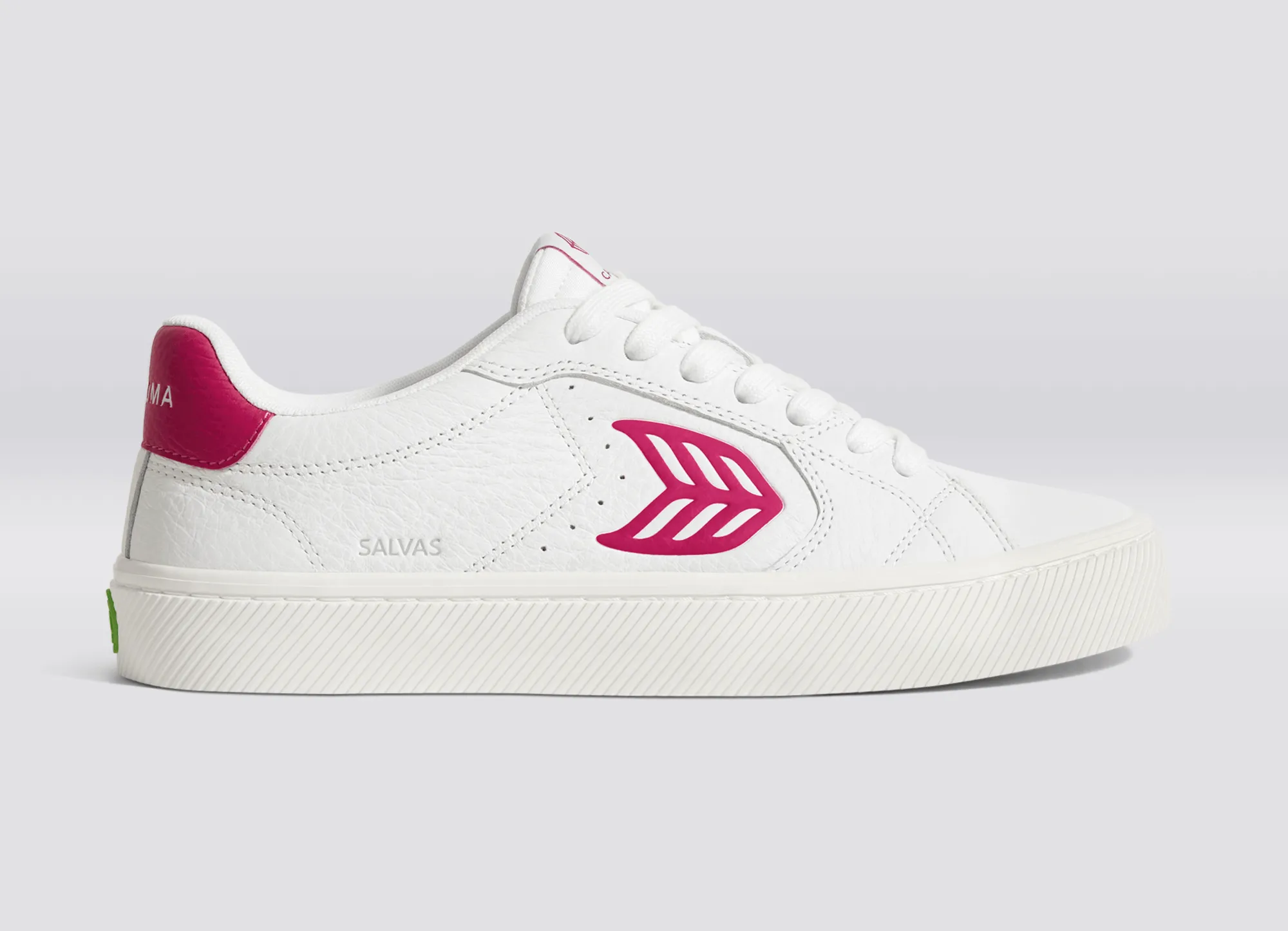 SALVAS White Premium Leather Jazzy Pink Logo Sneaker Men sold by Cariuma product image thumbnail 3