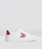 SALVAS White Premium Leather Jazzy Pink Logo Sneaker Men sold by Cariuma
