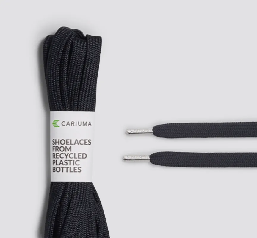 Shoe Lace Classic High Black with H Silver Tip sold by Cariuma