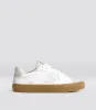 SALVAS Gum White Premium Leather Vintage White Suede Ice Logo Sneaker Men sold by Cariuma