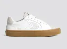 SALVAS Gum White Premium Leather Vintage White Suede Ice Logo Sneaker Men sold by Cariuma