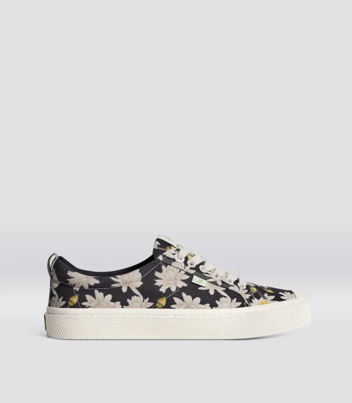 OCA Low Black Canvas Giant Lilies Sneaker Women sold by Cariuma
