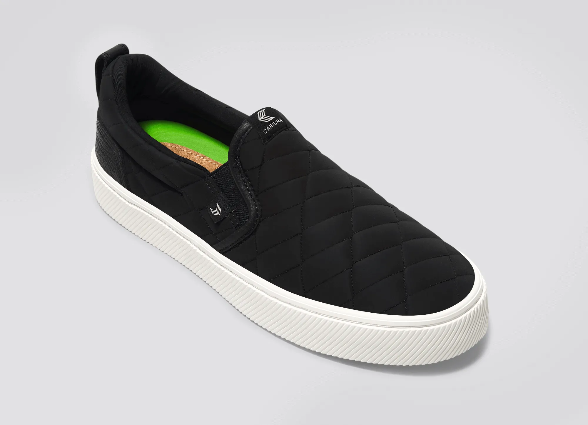 SLIP-ON Quilt Black Premium Leather Sneaker Women sold by Cariuma product image thumbnail 4