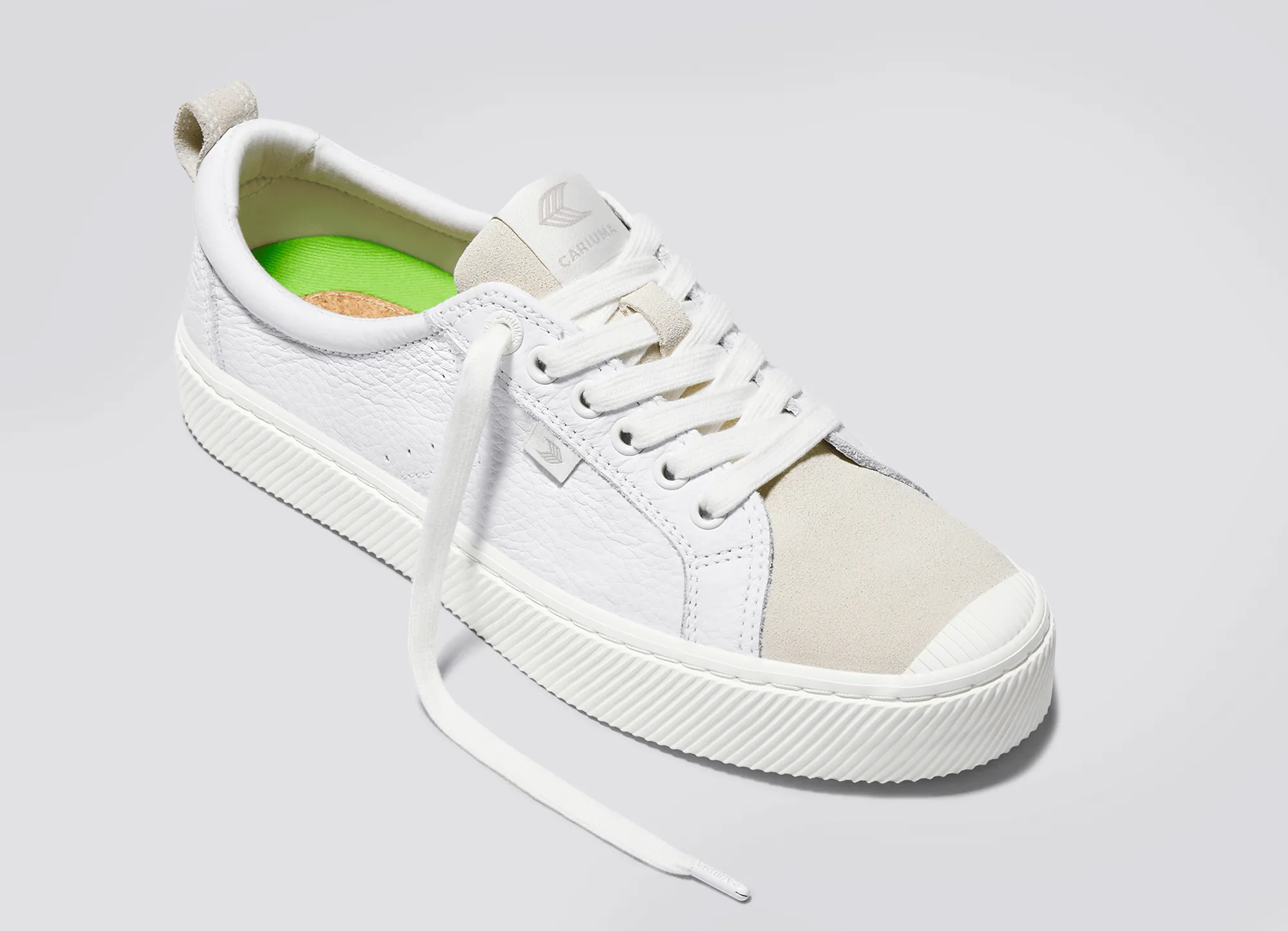 OCA Low White Premium Leather Vintage White Suede Sneaker Women sold by Cariuma product image thumbnail 4