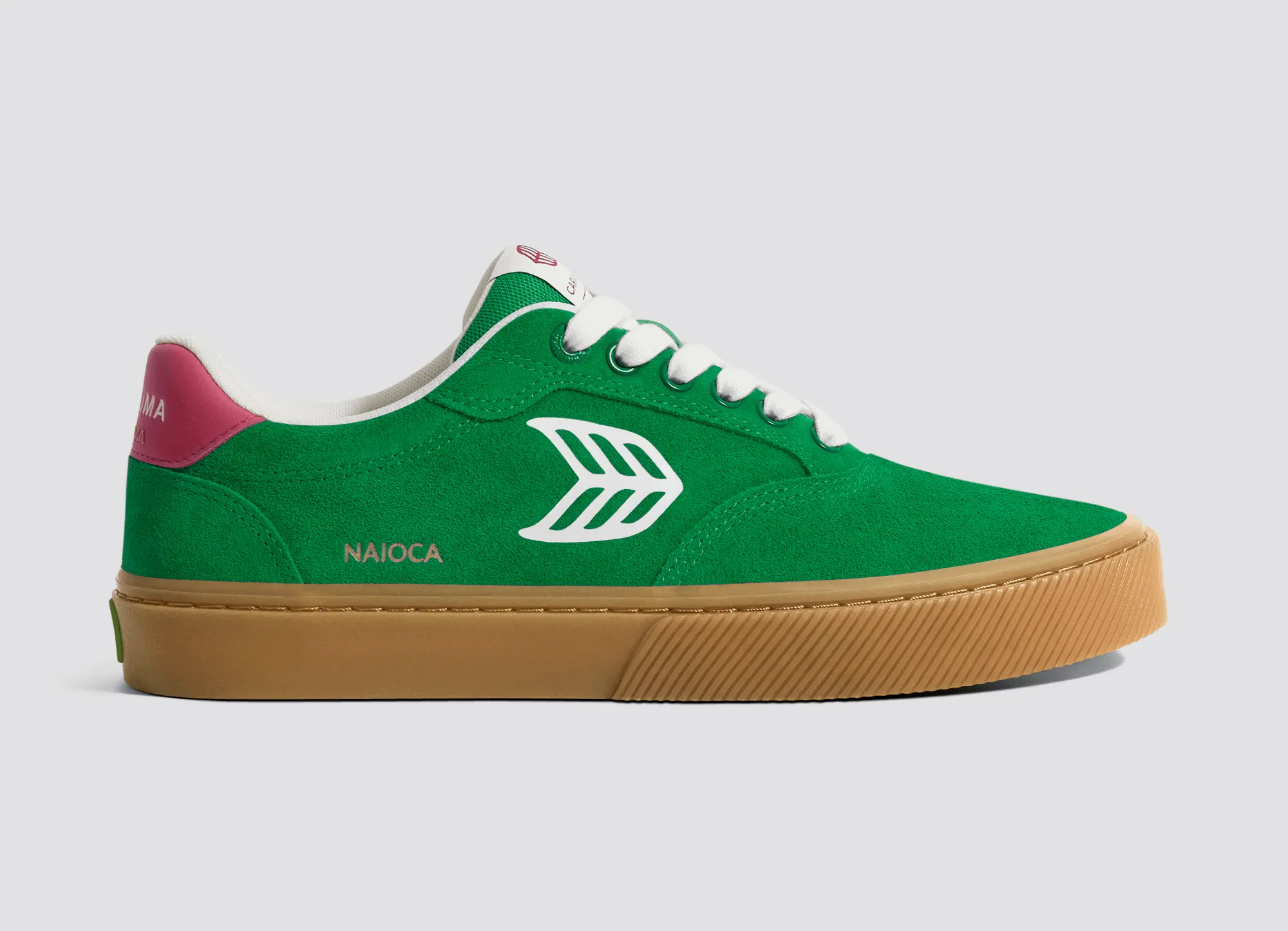 NAIOCA Gum Fern Green Suede Ivory Logo Pink Sneaker Women sold by Cariuma product image thumbnail 3
