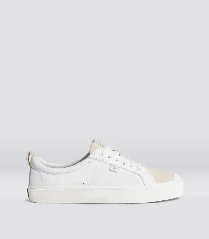 OCA Low White Premium Leather Vintage White Suede Sneaker Men sold by Cariuma