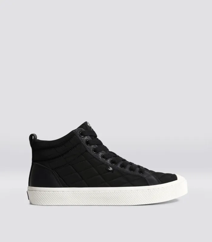 OCA High Quilt Black Premium Leather Sneaker Men sold by Cariuma