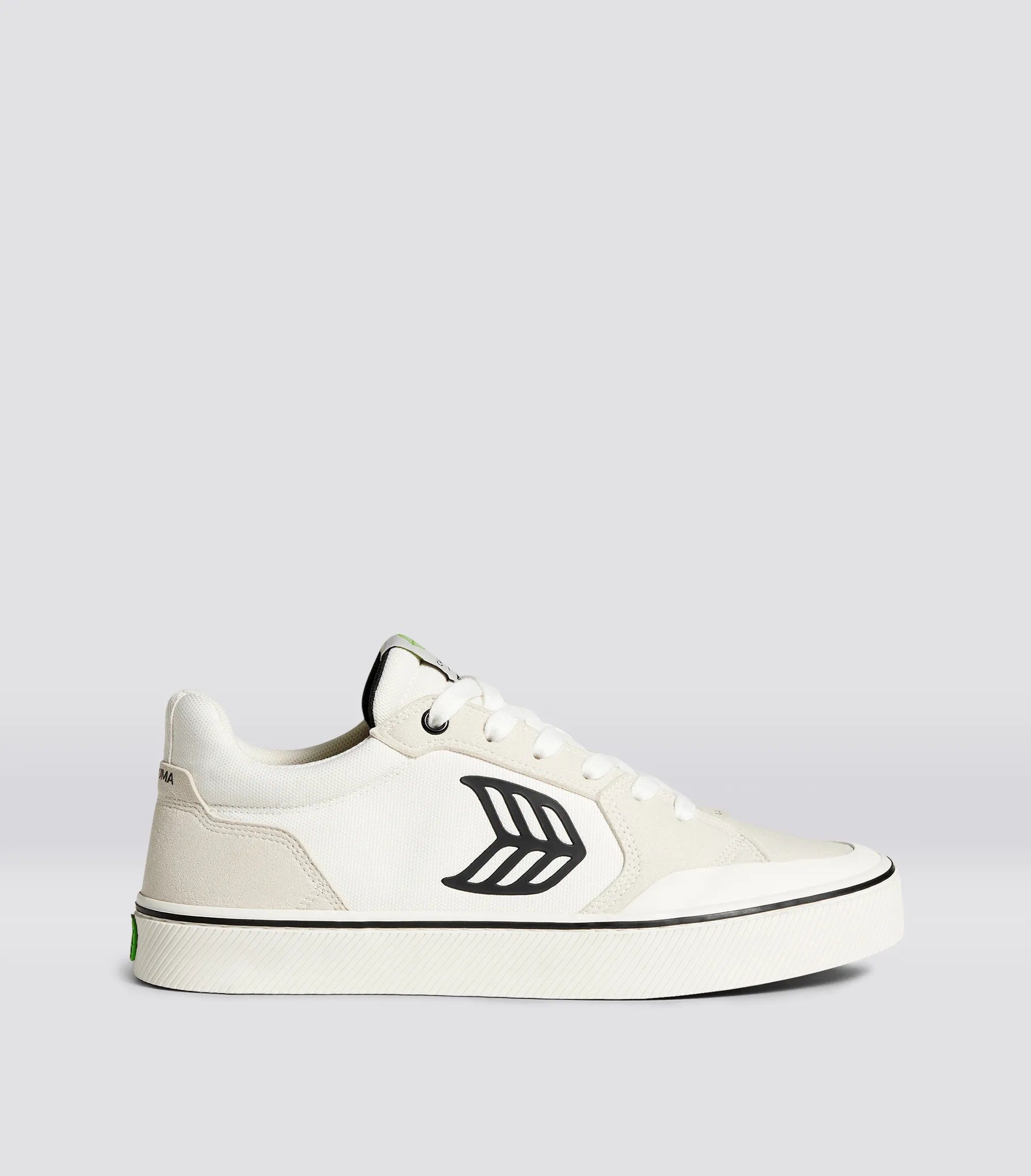 VALLELY PRO Vintage White Suede and Off-White Cordura Black Logo Sneaker Men sold by Cariuma