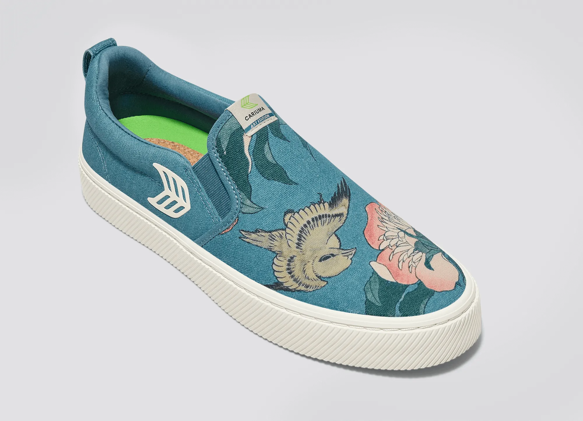 Hokusai SLIP-ON Peonies and Canary Print Canvas Sneaker Women sold by Cariuma product image thumbnail 4