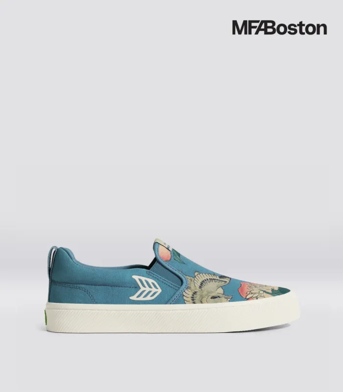 Hokusai OCA Low Peonies and Canary Print Canvas Sneaker