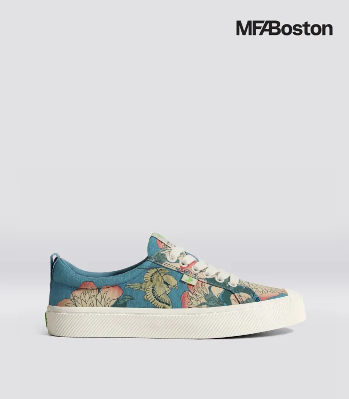 Hokusai OCA Low Peonies and Canary Print Canvas Sneaker Women sold by Cariuma