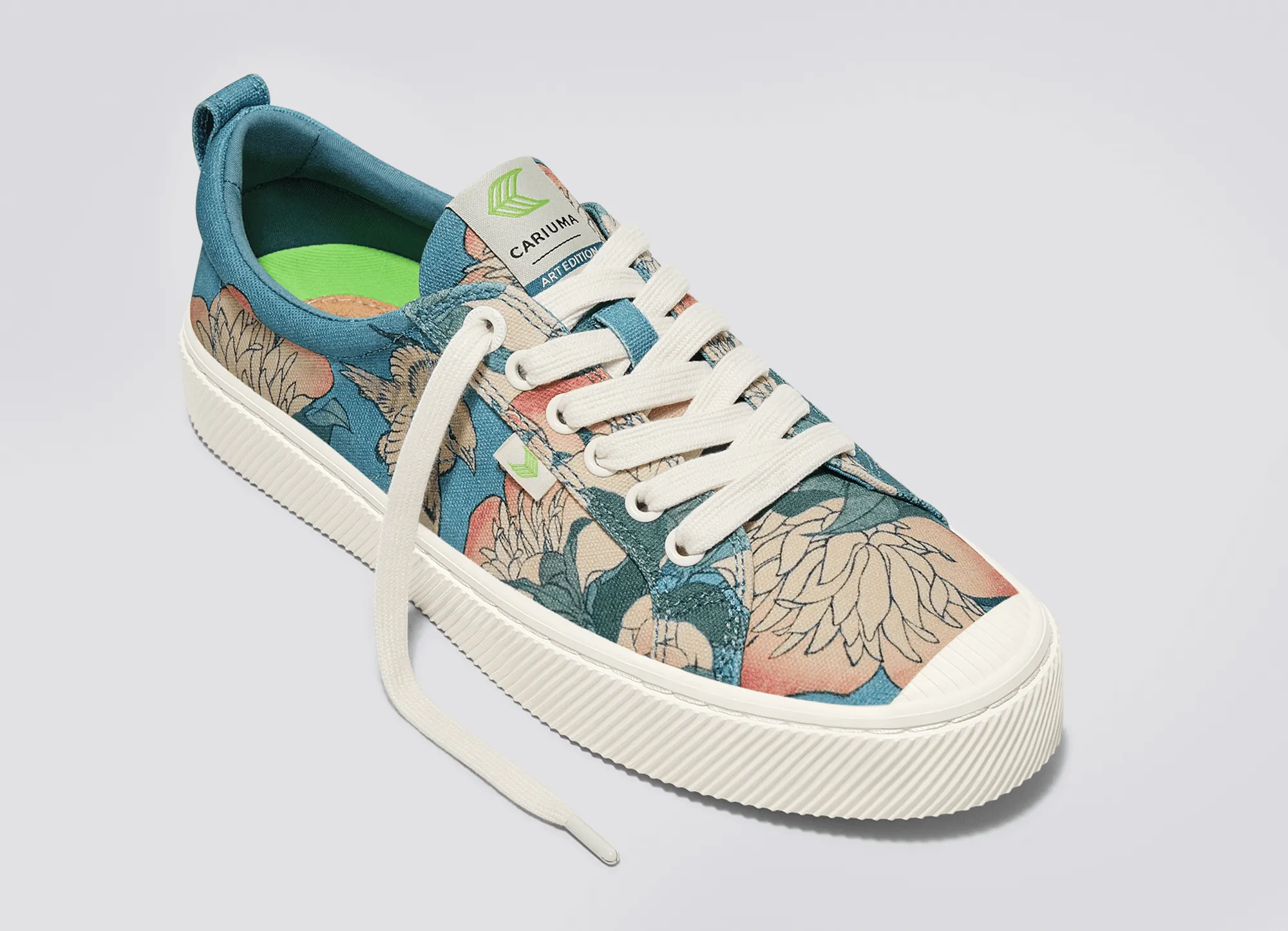 Hokusai OCA Low Peonies and Canary Print Canvas Sneaker Women sold by Cariuma product image thumbnail 4