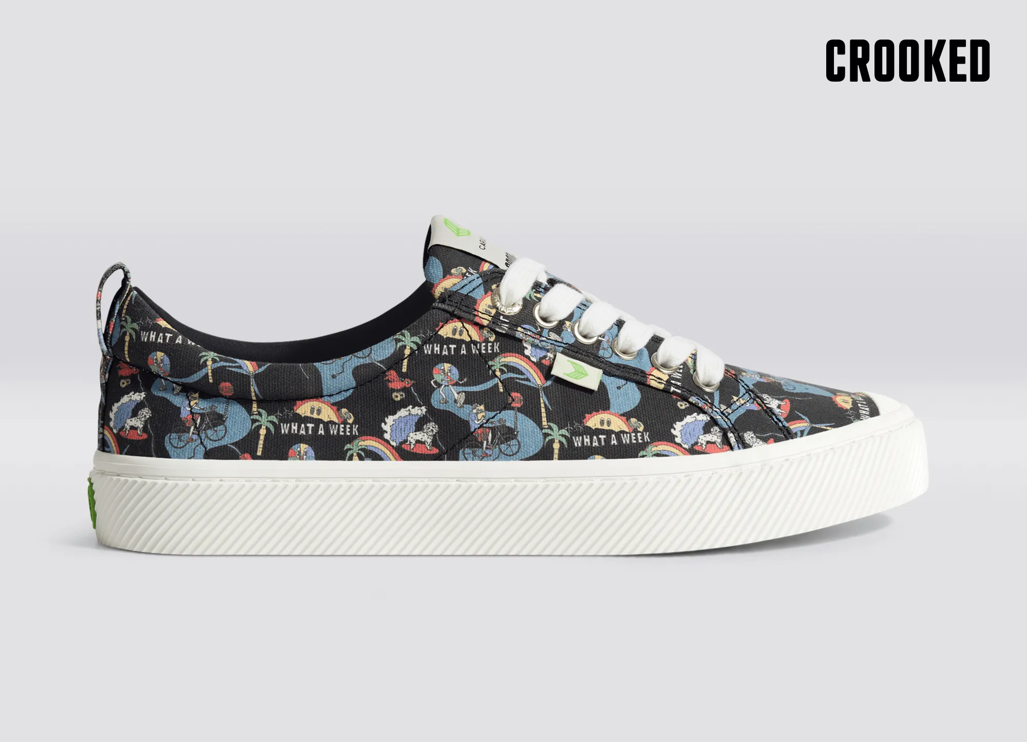 Crooked OCA Low Black Graphic Print Canvas Sneaker Men sold by Cariuma product image thumbnail 3