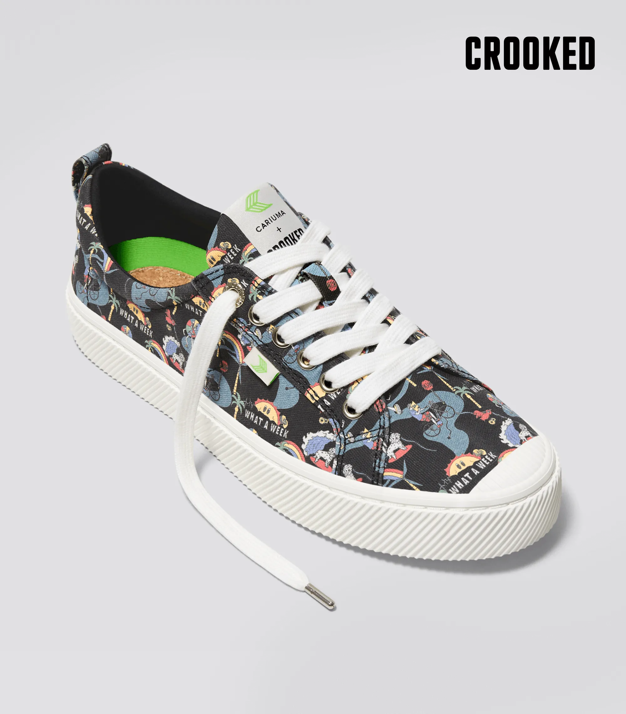 Crooked OCA Low Black Graphic Print Canvas Sneaker Men sold by Cariuma product image thumbnail 2