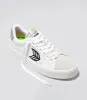 SALVAS White Premium Leather Vintage White Suede Black Logo Sneaker Men sold by Cariuma