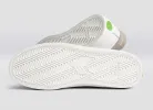SALVAS White Premium Leather Vintage White Suede Black Logo Sneaker Men sold by Cariuma