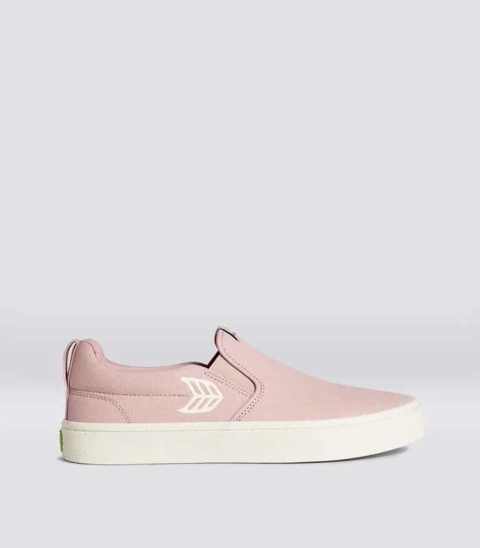SLIP ON Rose Canvas Ivory Logo Sneaker Men sold by Cariuma