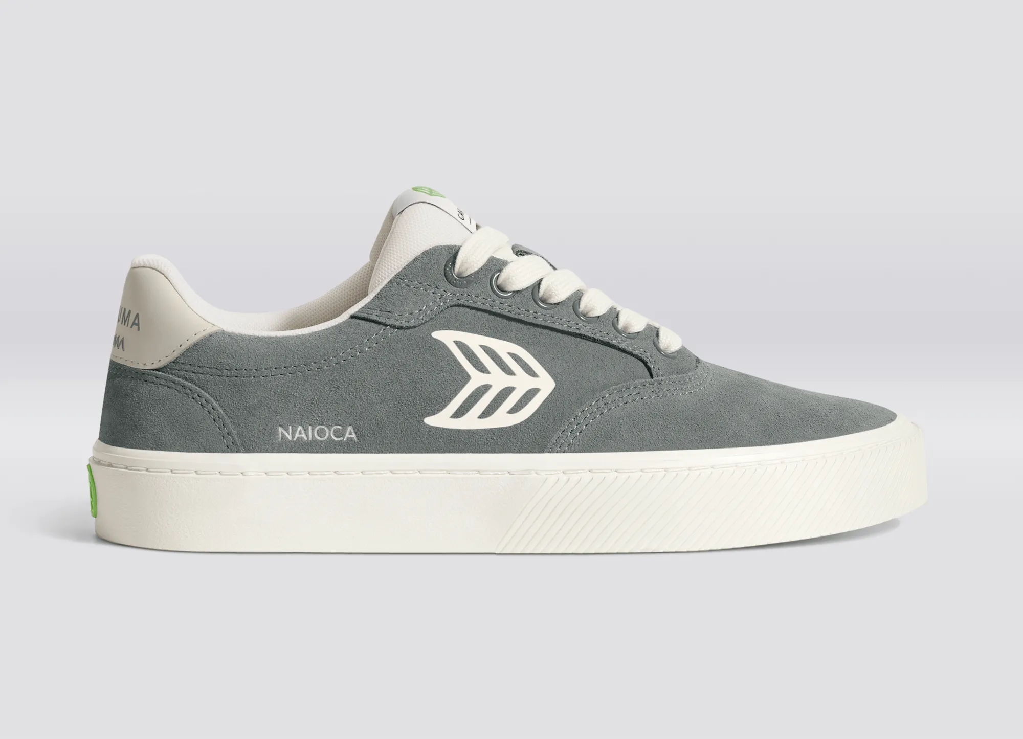 NAIOCA Charcoal Grey Suede Ivory Logo Sneaker Women sold by Cariuma product image thumbnail 3