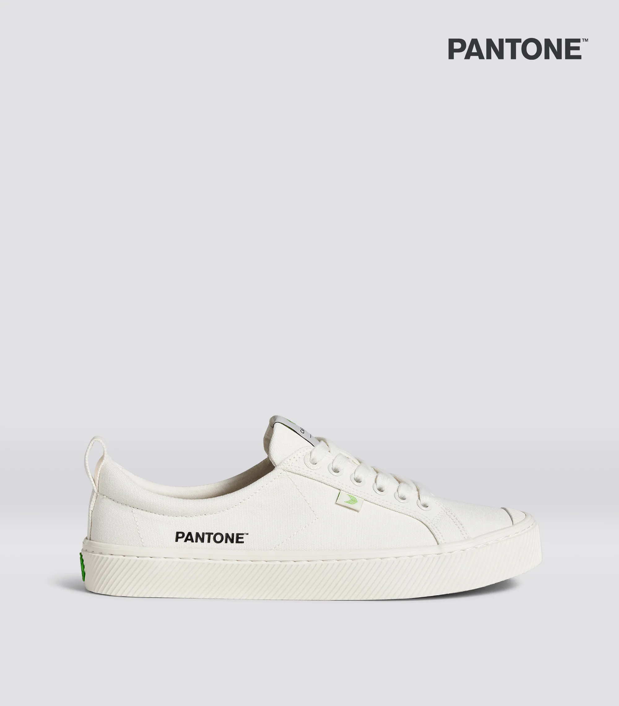 OCA Low Pantone Snow White Canvas Contrast Thread Sneaker Women sold by Cariuma