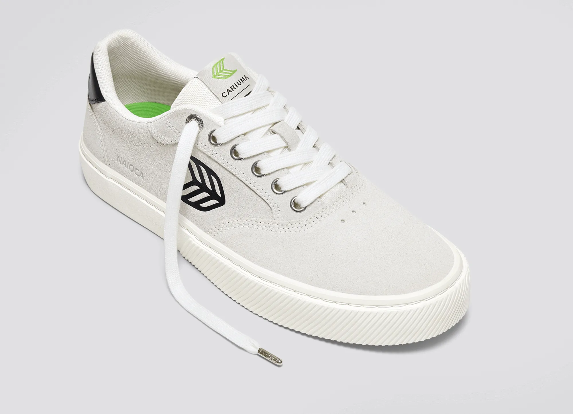 NAIOCA Smoke White Suede Black Logo Sneaker Women sold by Cariuma product image thumbnail 4