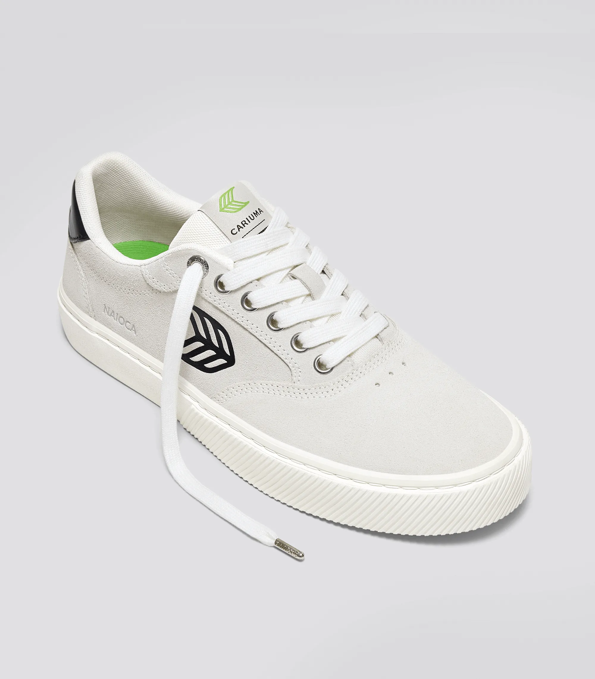 NAIOCA Smoke White Suede Black Logo Sneaker Women sold by Cariuma product image thumbnail 2