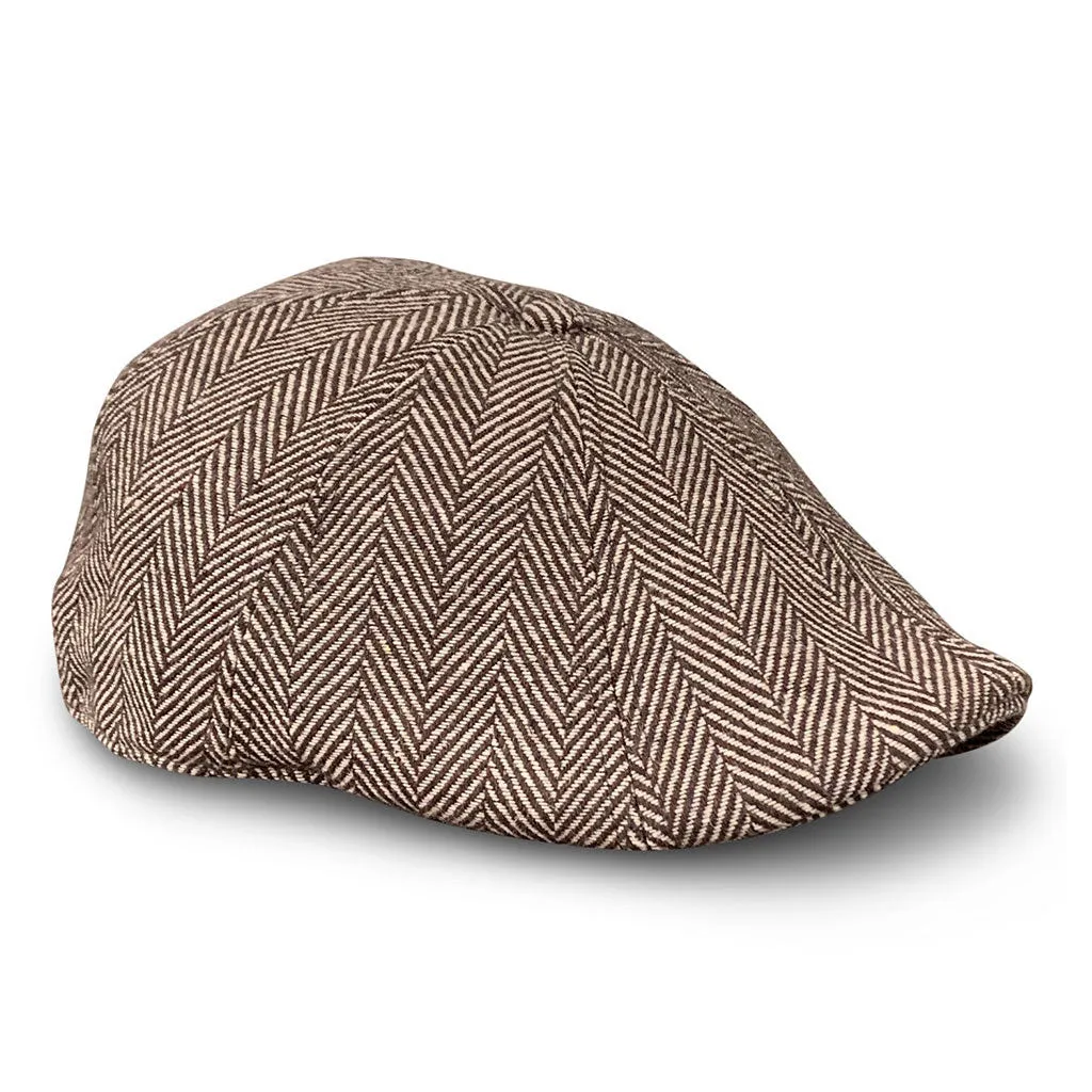 The Peaky Boston Scally Cap - Brown Herringbone sold by Boston Scally
