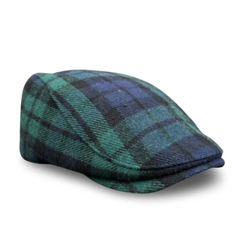 The Contender Black Watch Boston Scally Cap - Clover & Navy sold by Boston Scally