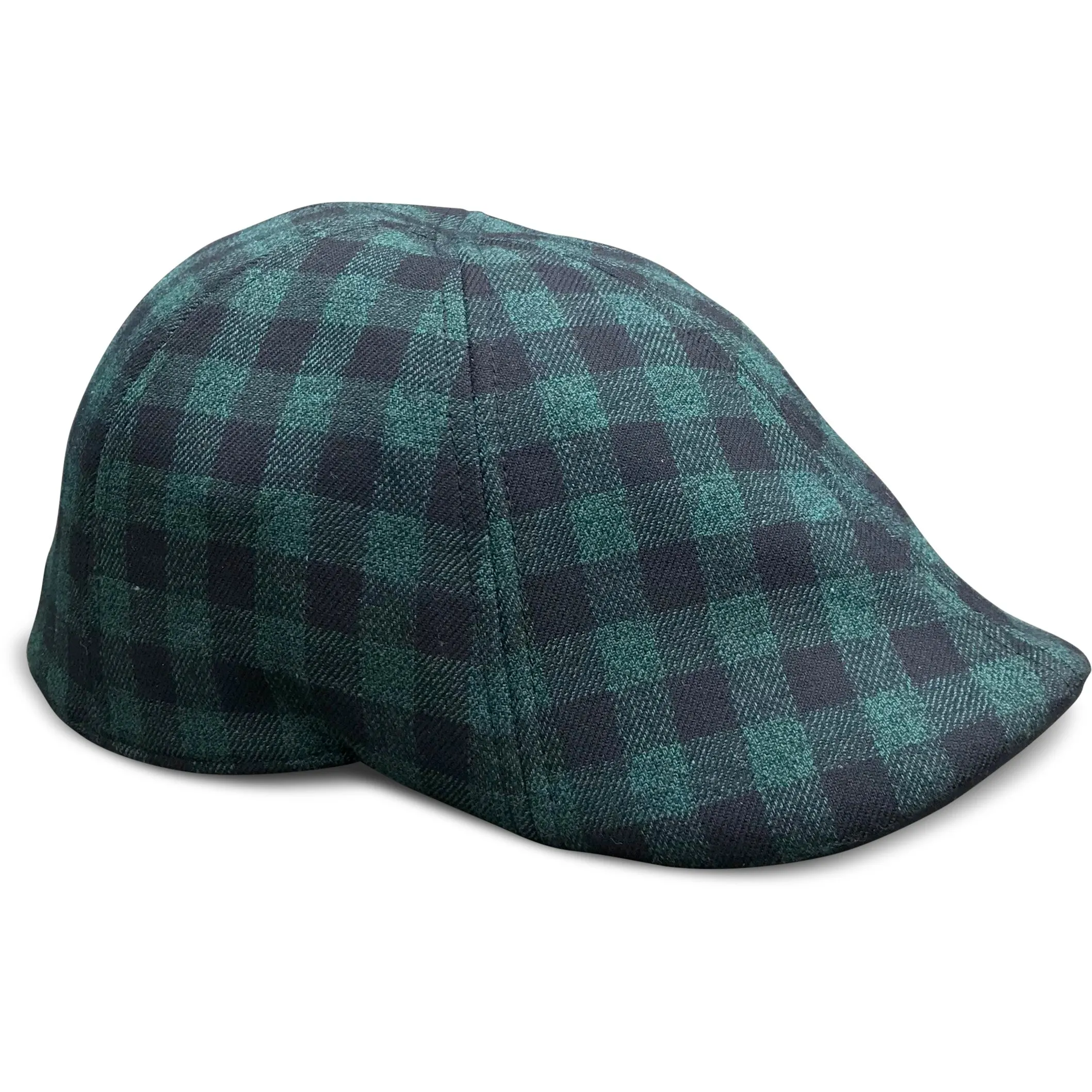 The Brogue Boston Scally Cap - Forest Green & Black Plaid sold by Boston Scally product image thumbnail 4
