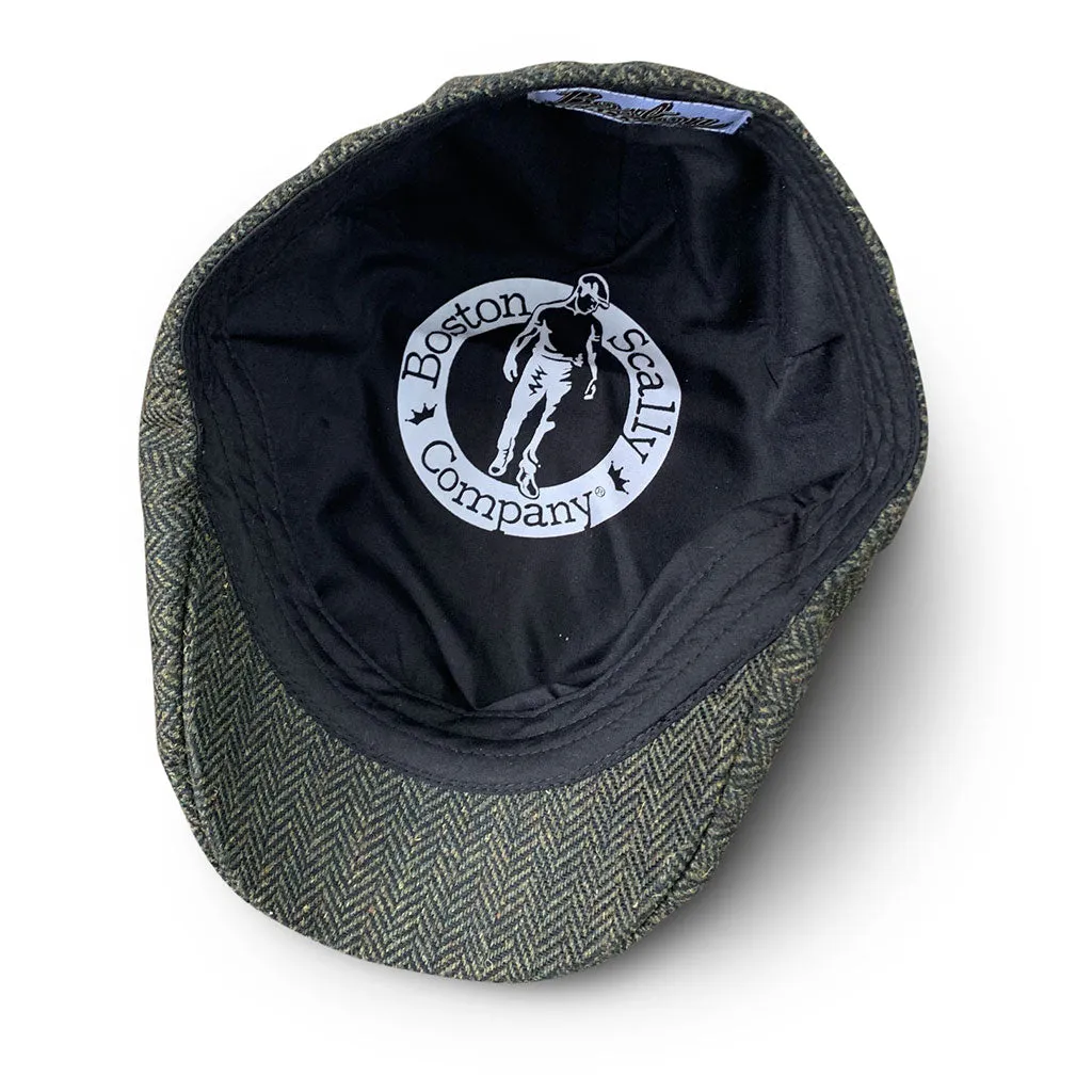 The Peaky Boston Scally Cap - Dark Olive Green Herringbone sold by Boston Scally product image thumbnail 5