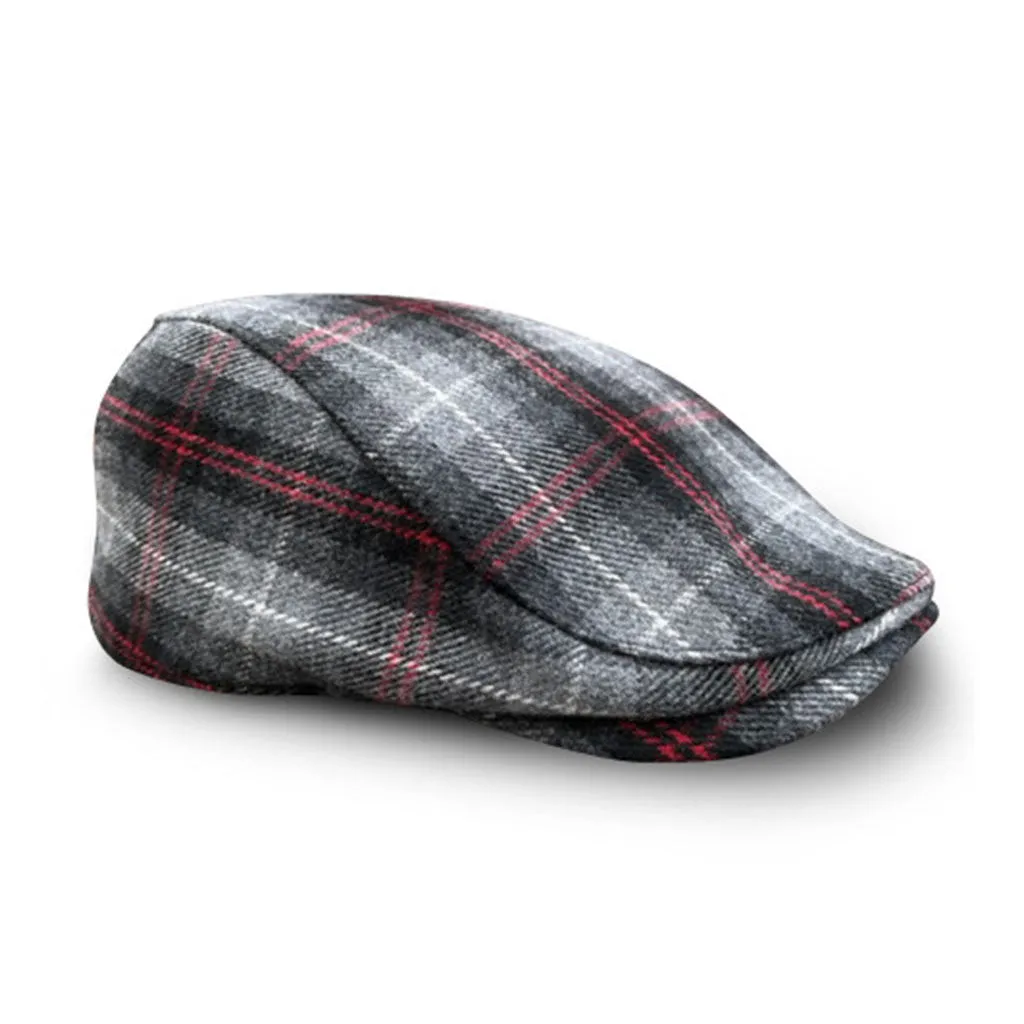 The Contender Boston Scally Cap - Black & Smoke Plaid sold by Boston Scally