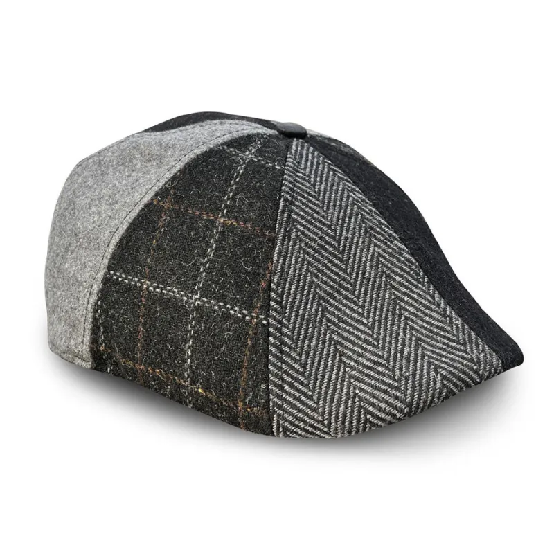 The Bootstrap Boston Scally Cap - Black & Grey Plaid sold by Boston Scally