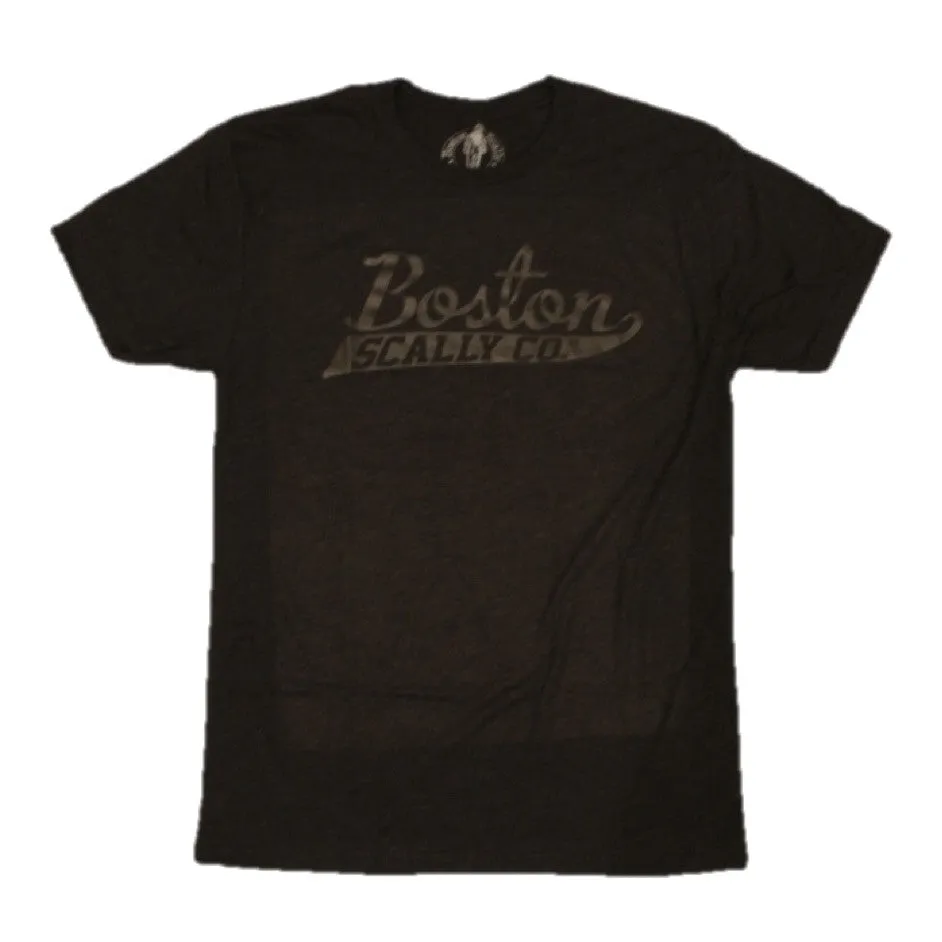 Boston Scally The Original Tee T-Shirt - Black with Black Script sold by Boston Scally
