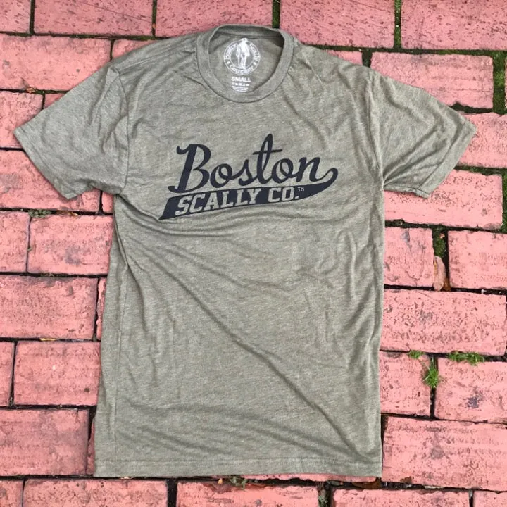 Boston Scally The Military Tee T-Shirt - Green sold by Boston Scally