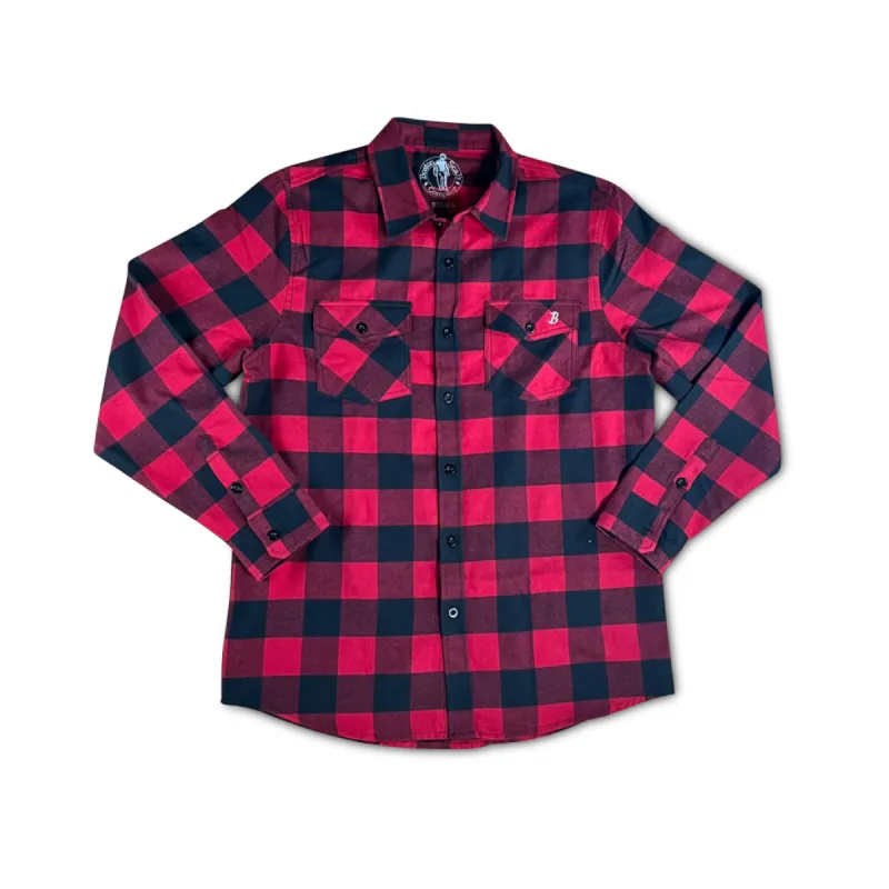 Boston Scally The Flannel - Black & Red Plaid sold by Boston Scally