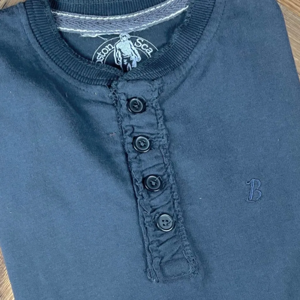 Boston Scally The Long Sleeve Henley - Dusk Navy sold by Boston Scally product image thumbnail 2