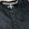 Boston Scally The Long Sleeve Henley - Vintage Black sold by Boston Scally