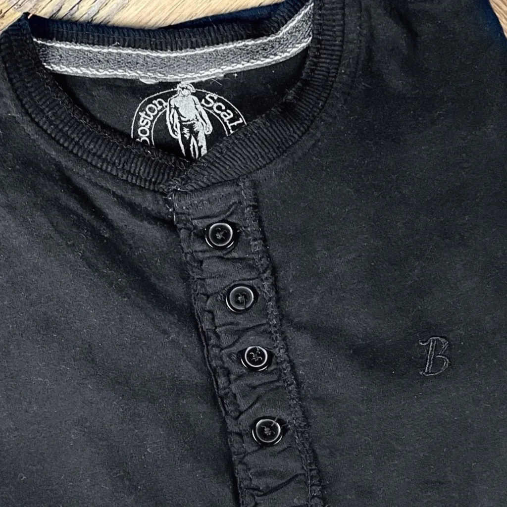 Boston Scally The Long Sleeve Henley - Vintage Black sold by Boston Scally product image thumbnail 2