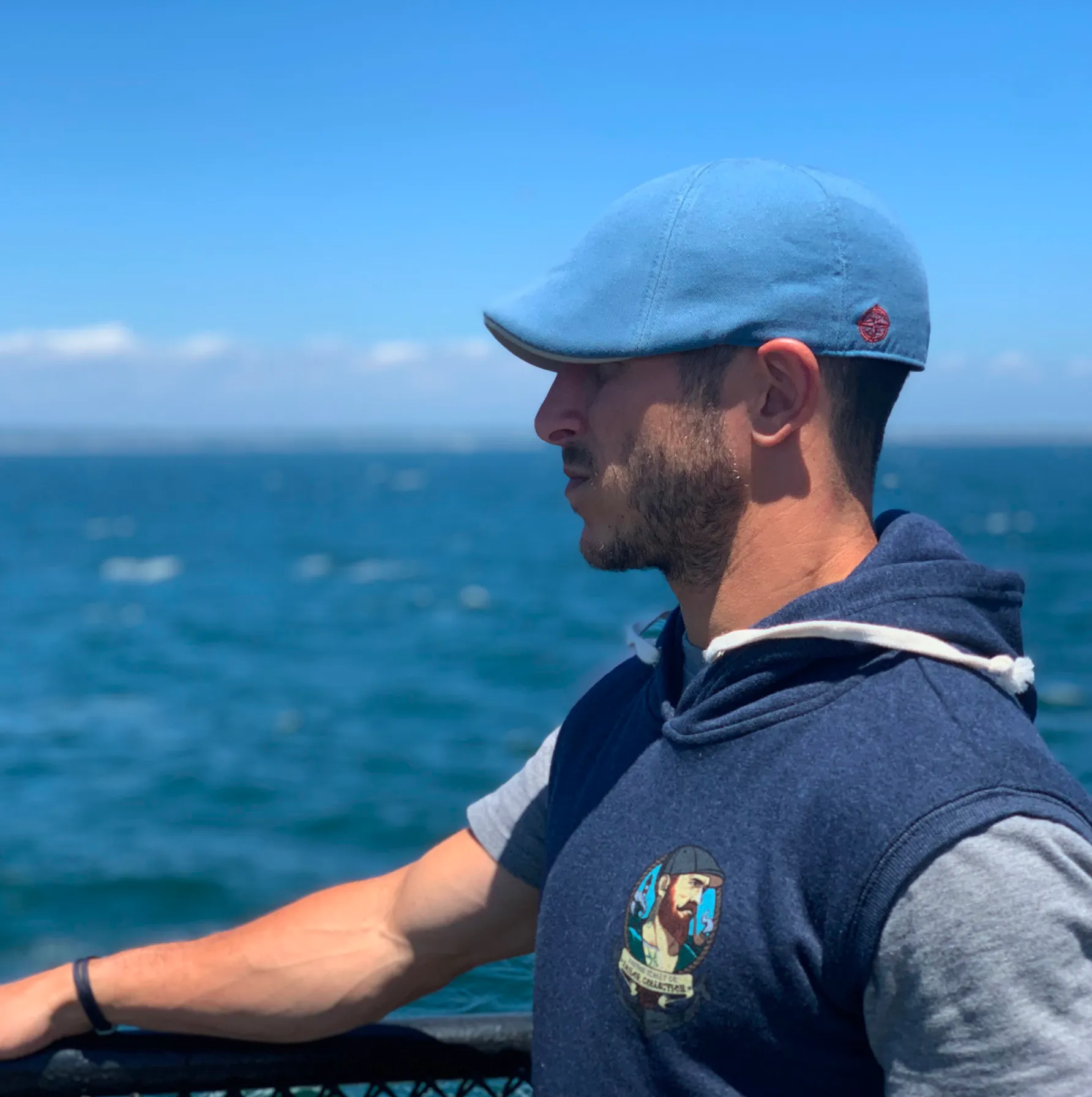 Boston Scally The Sailor Sleeveless Hoodie - Navy Blue sold by Boston Scally product image thumbnail 3