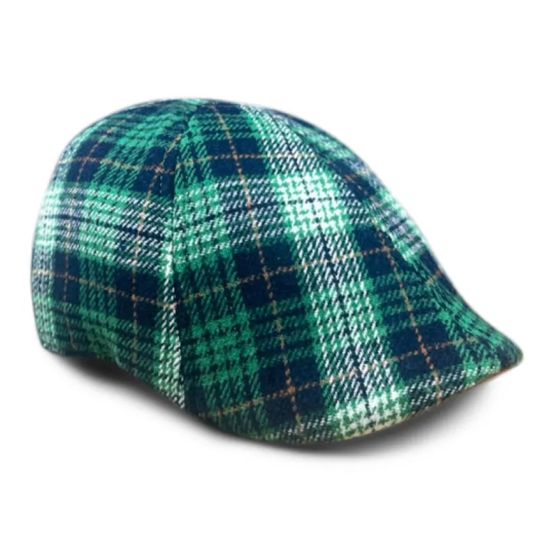 The Fighting Rock Boston Scally Cap - Green Plaid sold by Boston Scally
